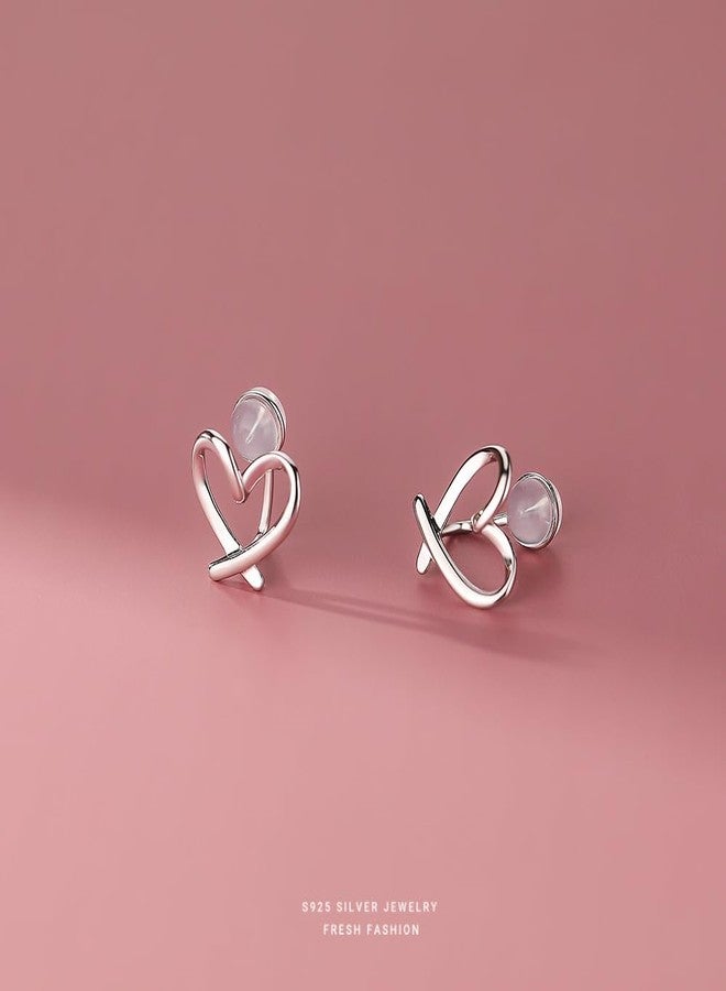 Izpack Cute Heart Clip On Earrings for Women 925 Sterling Silver Hollow Love Hearted Non Piercing Clip Earring Huggie Hoops Cuffs Minimalist Birthday Valentine's Day Jewelry Christmas Gifts - Image 5